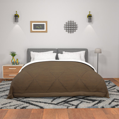 KUBER INDUSTRIES Self Design Double Comforter for  Heavy Winter(Polyester, Coffee & Beige)