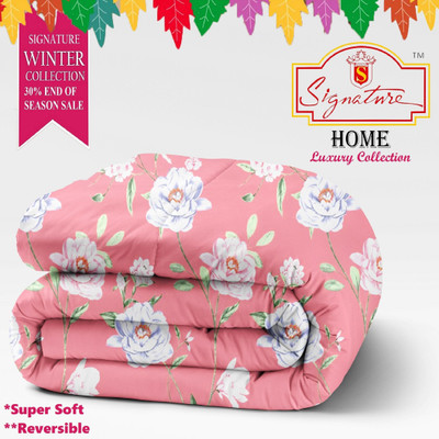 Signature Floral Double Comforter for  AC Room(Cotton, Ocean Blue22)