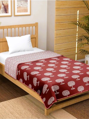 SM DECOR Printed Double Dohar for  Heavy Winter(Cotton, Maroon)