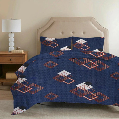 VAS COLLECTIONS Printed Double Comforter for  Heavy Winter(Microfiber, Dark Blue)
