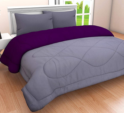 HS DESIGNING DREAMS Solid Double AC Blanket for  Heavy Winter(Cotton, Purple & Grey)
