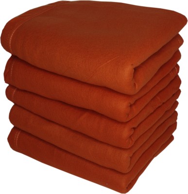 HOMIEE Solid Single Fleece Blanket for  Mild Winter(Polyester, Orange)