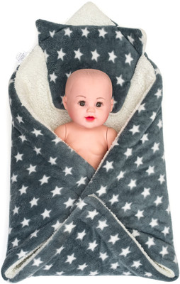 CTMKIDS Printed Crib AC Blanket for  AC Room(Fur, Grey)