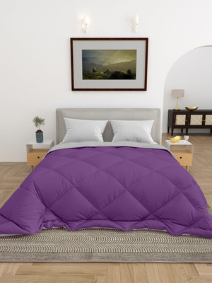 Barbarik Solid Single Comforter for  Heavy Winter(Microfiber, Purple,Grey)