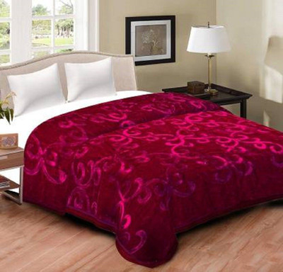 shree karni export Damask Double Quilt for  Heavy Winter(Microfiber, Maroon)