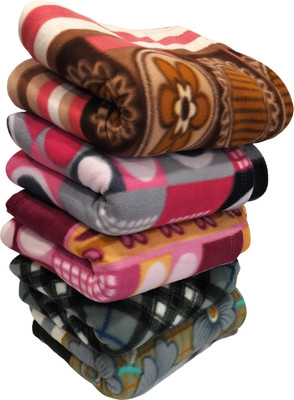 HOMIEE Floral Single Fleece Blanket for  Heavy Winter(Polyester, 5 set type-2)