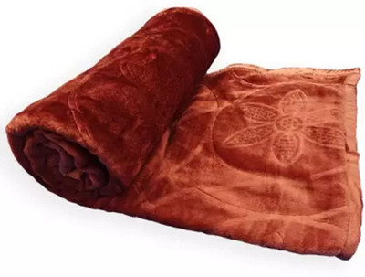 YUKU Floral Double Mink Blanket for  Mild Winter(Microfiber, Brown)