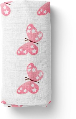 Mom's Home Printed Single Swaddling Baby Blanket for  Mild Winter(Muslin, Pink)