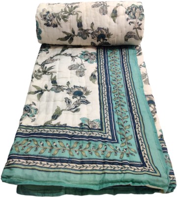 ANS Floral, Printed Single Quilt for  Heavy Winter(Cotton, Multicolor)