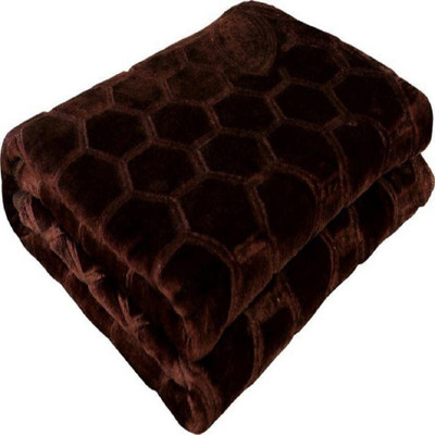 Mayk Solid Double Mink Blanket for  AC Room(Microfiber, Brown)