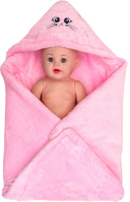 SIDLY PIDLY Solid Crib AC Blanket for  AC Room(Fur, Pink)
