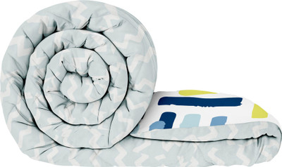 Story@home Printed Double AC Blanket for  AC Room(Polyester, White, Sky Blue)