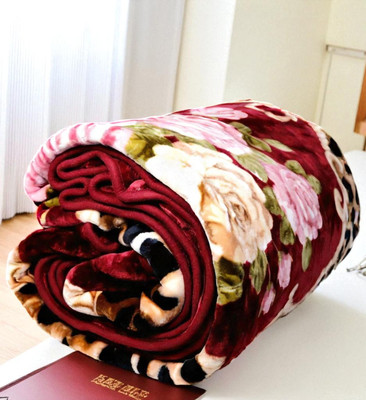 GKM Floral Single Mink Blanket for  Heavy Winter(Microfiber, Multicolor2)