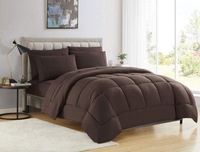 Jaipurlinen Solid Double Comforter for  Heavy Winter(Poly Cotton, Brown)