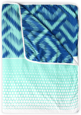 Divine Casa Printed Single Dohar for  AC Room(Microfiber, Cyan and Navy Blue)
