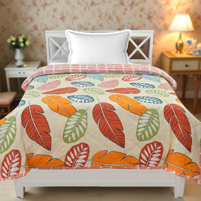 KEA Solid Single AC Blanket for  AC Room(Microfiber, Red Leaf)