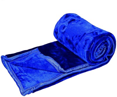 BLAN STAR Self Design Double Mink Blanket for  Heavy Winter(Microfiber, Blue)