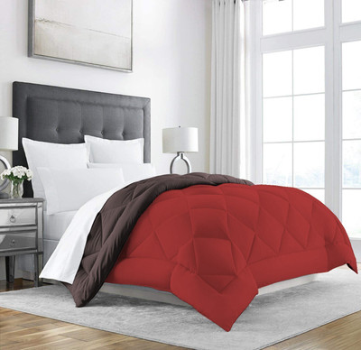 Texlux Solid Single Comforter for  Heavy Winter(Polyester, Brown : Red)