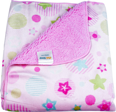 1st Step Printed Single Crib Baby Blanket for  AC Room(Polyester, Multicolor 6)