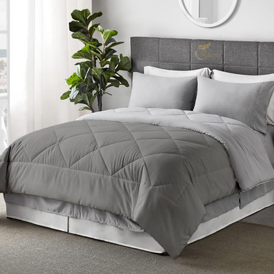 Razzai Solid Queen AC Blanket for  AC Room(Microfiber, White, Silver)