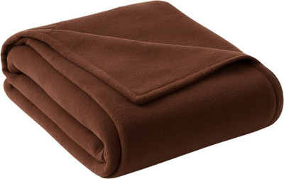 n g products Solid Single Fleece Blanket for  Mild Winter(Polyester, Brown)