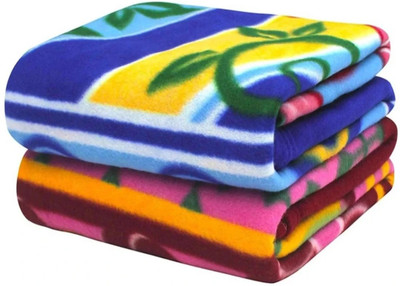 GoArt Floral Single Fleece Blanket for  Mild Winter(Polyester, Multicolor)