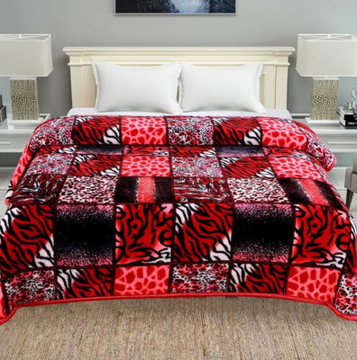 Mayk Printed Double Mink Blanket for  Mild Winter(Woollen Blend, Multicolor)