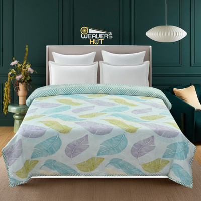 weavers hut Floral Double Comforter for  AC Room(Polyester, Green)
