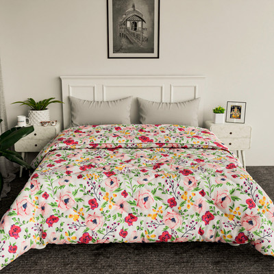 KUBER INDUSTRIES Solid Double Comforter for  Mild Winter(Cotton, White)