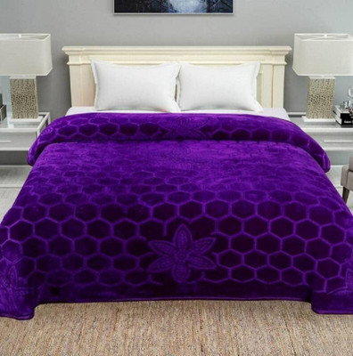 MFI Solid Single Mink Blanket for  AC Room(Microfiber, Purple)