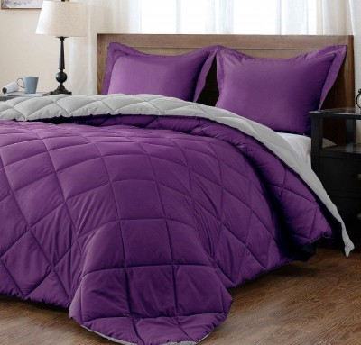 SINGH BROTHERS Solid Double Comforter for  Mild Winter(Cotton, Wine & Gray)