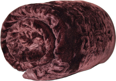 Relaxfeel Floral Double Mink Blanket for  Heavy Winter(Microfiber, Brown)