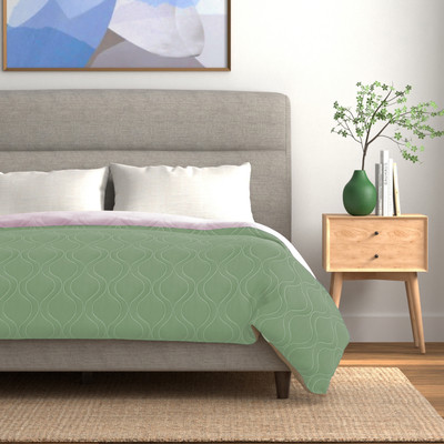 Urban Space Solid Single AC Blanket for  AC Room(Microfiber, Sage Green & Blush)