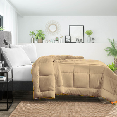 SGI Bedding Solid Single Comforter for  Mild Winter(Cotton, Taupe)