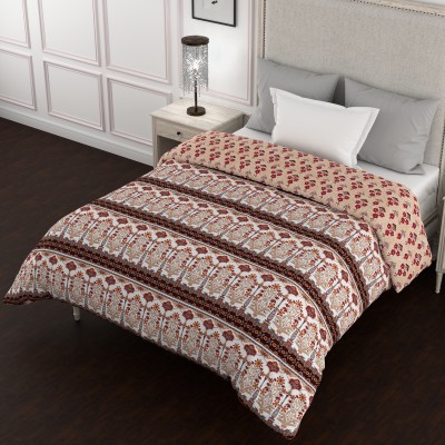 BELLA CASA Printed Single Quilt for  Mild Winter(Cotton, Red)