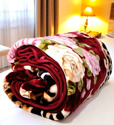GKM Floral Single Mink Blanket for  Heavy Winter(Microfiber, Multicolor2)