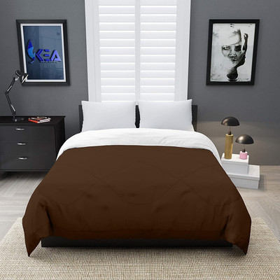 Relaxfeel Solid Single Comforter for  Heavy Winter(Poly Cotton, Bown& White)