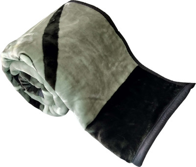 HOMIEE Floral Single Mink Blanket for  Heavy Winter(Polyester, grey cott flr)