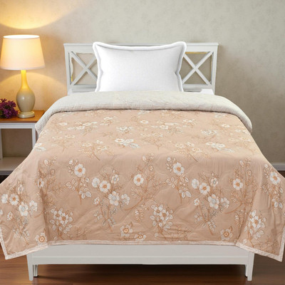 KWALITY DREAMS Geometric Single AC Blanket for  AC Room(Cotton, Peach)