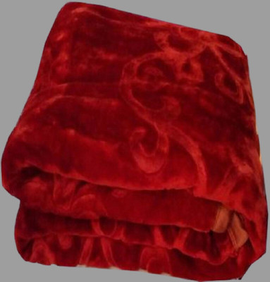 MFI Solid Single Mink Blanket for  AC Room(Microfiber, Maroon)