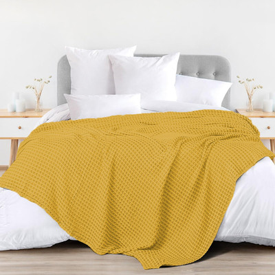 Urban Space Solid Single AC Blanket for  AC Room(Cotton, Musturd)