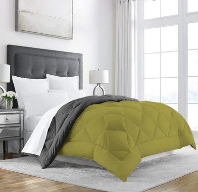Texlux Solid Single Comforter for  Heavy Winter(Polyester, Grey : Olive)