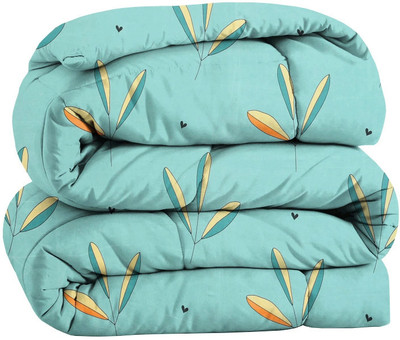 Flipkart SmartBuy Floral Double Comforter for  AC Room(Microfiber, Aqua)