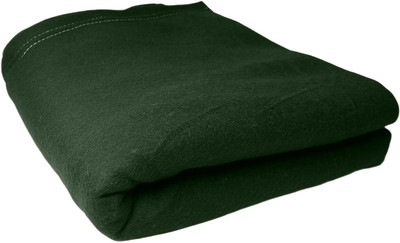 Neekshaa Solid Single Fleece Blanket for  Mild Winter(Polyester, Green)