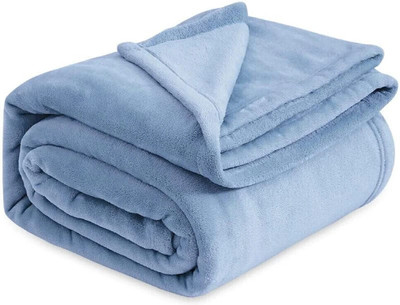 VAS COLLECTIONS Solid Single AC Blanket for  Heavy Winter(Polyester, Blue)