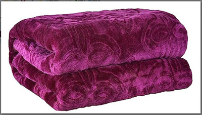 TUNDWAL'S Floral Single Mink Blanket for  Mild Winter(Microfiber, Wine)