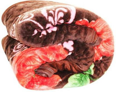 BLAN STAR Floral Single Mink Blanket for  Heavy Winter(Polyester, Multicolor)