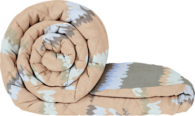 Story@home Printed Double AC Blanket for  AC Room(Polyester, Grey, Brige)