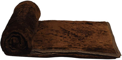Sai Store Floral Double Mink Blanket for  Mild Winter(Microfiber, Brown)