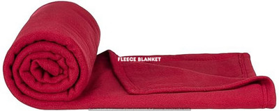 HITESH Self Design Single Fleece Blanket for  Mild Winter(Polyester, Red)